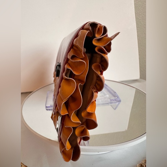 Miu Miu Rare Patent Leather Ruffle Wallet on a chain - Picture 5 of 17